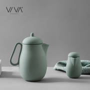 丹麦viva尼娜系列陶瓷茶壶，带滤网茶壶茶具北欧简约家用泡茶壶1l