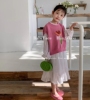 韩国版2023春秋儿童，甜美棉线针织马甲，女童宝宝公主长袖连衣裙