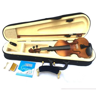 初学者儿童小提琴成人小提琴粉红白色小提琴配送全套乐器3/4仿古