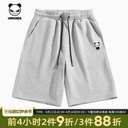 hipanda你好熊猫潮牌高级基础款纯棉短裤，男2024夏季运动裤