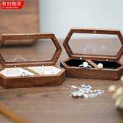 对戒盒子婚礼仪式用高级感婚戒，盒结婚珠宝首饰盒，婚庆钻戒盒戒指盒