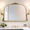 法式复古浴室镜美式玄关镜拱形，欧式卫浴镜挂镜子卫生间梳妆装饰镜