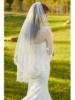 欧美女士单层短款新娘头纱简约肘长式带发梳头饰领证登记小头纱