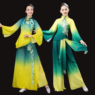 秧歌舞蹈演出服套装2023年雪纺，飘逸胶州秧歌，中老年扇子舞服装