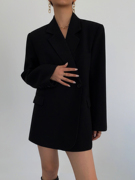 NEVA HU黑色西装外套女2022春秋韩版宽松休闲气质高级感西服