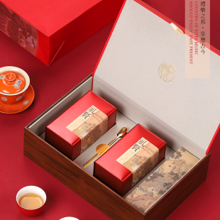 复古红茶礼盒空盒高档包装盒半斤装大红袍空包装铁观音茶叶礼盒装