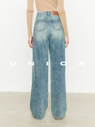 UNICA/特殊两片式显瘦拼接_土耳其进口棉超赞裤型直筒牛仔裤