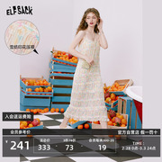 妖精的口袋法式雪纺吊带连衣裙女2023夏季设计感清纯绝美长裙