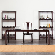 赞比亚血檀中式书桌书房实木霸王杖画案画桌家用红木马蹄脚办公桌