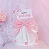 布艺蛋糕装饰白色粉蓝紫色，hb珠光蝴蝶结，摆件女神生日烘焙插件