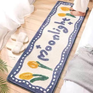 现代加厚羊羔绒床边地毯卧室长条床边毯客厅床前地毯茶几沙发地毯