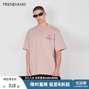 trendiano渐变水墨画圆领，t恤2024年夏季时尚，宽松纯棉男潮