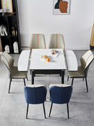2023可伸缩折叠岩板餐桌椅，组合现代简约小户型，餐桌家用正方形饭桌