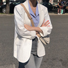 薄款白色棉麻小西装，外套女夏季休闲小个子设计感韩版亚麻防晒西服
