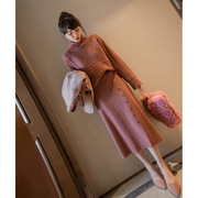 欧洲站女装复古上衣半身裙气质名媛港风毛衣高级感两件套装裙秋冬