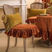 范居态度罗马丝绒坐垫椅垫北欧法式纯色简K约餐桌椅套座椅凳子垫