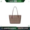 香港直邮coach蔻驰ziptoptote30女士手提包，棕色印花通勤4455