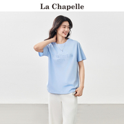 拉夏贝尔lachapelle短袖，t恤女夏季圆领宽松显瘦体恤上衣