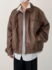 sf秋冬韩版时髦复古美拉德高级机车pu皮衣男士宽松做旧夹克外套