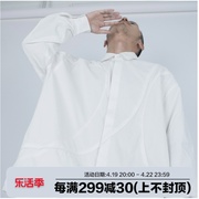 STR.CHEN设计师黑白廓形质感休闲衬衣曲线版图垂感高级宽松衬衫男