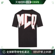 香港直邮MCQ麦昆女士黑色棉质T恤字母圆领短袖494256RMJ701000