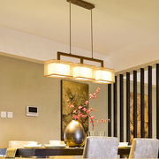 新中式现代简约长方形餐厅吊灯三头书房，吧台灯中国风饭厅餐厅灯具