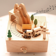 木质音乐盒发条八音盒旋转摩天轮摆件情人节生日礼物女童闺蜜儿童