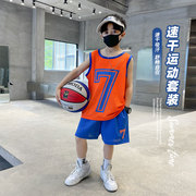 熊猫圆圆儿童运动套装2024男童薄款篮球服夏季速干两件套夏装