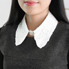 韩版时尚百搭款简约小钻领领手工装饰珍珠假领子节约领衣子带水钻