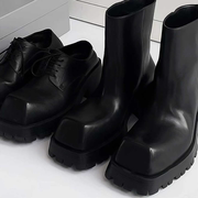 马丁靴男女同款，2023年厚底增高中筒靴，英伦风短靴烟筒切尔西靴