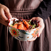 富牛牛同款餐具蝶恋花单柄碗网红碗水果沙拉甜品碗烤碗家用手柄碗