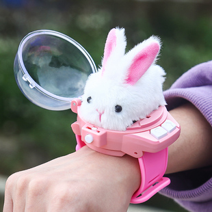 儿童兔子毛绒玩具，女孩电动仿真玩偶，白兔生日礼物小兔子公仔小孩子