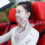 100%桑蚕丝真丝面罩女夏季骑车防紫外线口罩透气防晒遮脸护颈面纱