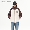 CONCISE-WHITE简白97拼色拉链立领羽绒服女23冬季设计师品牌