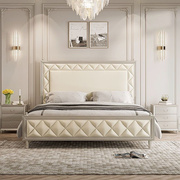 轻奢风床1.8米主卧大床现代简约欧式储物双人，婚床1.5米卧室美式床