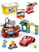 邦宝大颗粒消防车积木玩具，儿童拧螺丝玩具，飞机积木可喷雾et923