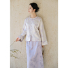 山有色竹樾新中式提花外套，原创中国风女装紫色，茶服改良盘扣上衣