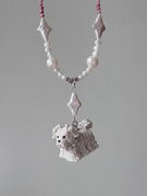 小辣椒FANIA 原创设计马尔济斯小狗吊坠天然珍珠玛瑙项链毛衣链