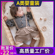 婴儿包屁衣0-2岁女宝宝秋装婴儿吊带哈衣婴儿连体衣周岁礼服EL203