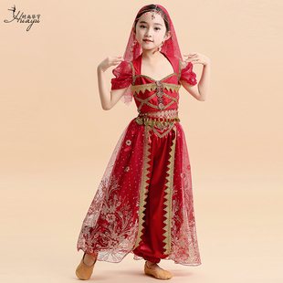 儿童表演服装六一印度舞演出服，茉莉公主裙异域风情，民族女童合唱服