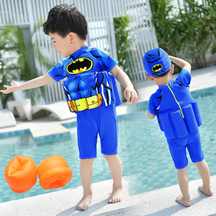 男童泳衣小童连体宝宝儿童泳衣，自带浮力免充气小孩男孩速干游泳衣