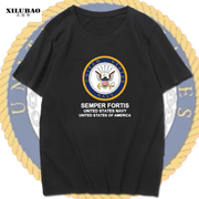 美国USA海军短袖T恤男女半袖衫国家部队衣服夏季圆领纯棉军装上衣