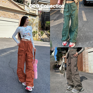 ORG Collection美式重工多口袋工装裤女宽松hiphop街舞阔腿裤裤子