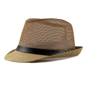 夏季男女土礼帽礼貌英伦时尚遮阳冒子中年沙滩帽子爷爷复古爵士帽