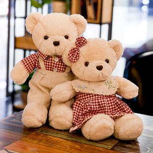 泰迪熊公仔毛绒玩具可爱玩偶，抱抱熊压床布娃娃一对熊猫结婚礼物女