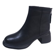 珂卡芙2023冬季时尚，中跟一体跟防水台橡胶底舒适女靴商场同款