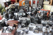 复古怀旧老物件双反单反老照相机，老旧相机店铺装饰摆件拍摄道具