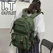 高档美式复古初高中小学生书包，女大容量绿色，轻便休闲旅行双肩背包