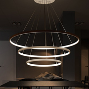 led餐厅吊灯后现代简约小圆环，三头家用创意个性，饭厅极简客厅灯。