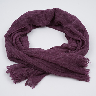 出口英国优雅气质紫色围巾，女秋冬百搭羊毛混纺旅游纯色丝巾